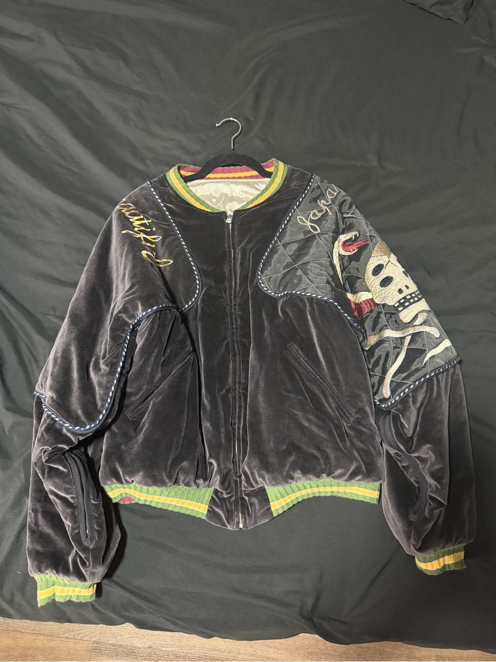 Kapital Velveteen Sham Bomber Jacket (rainskull
And Snake)